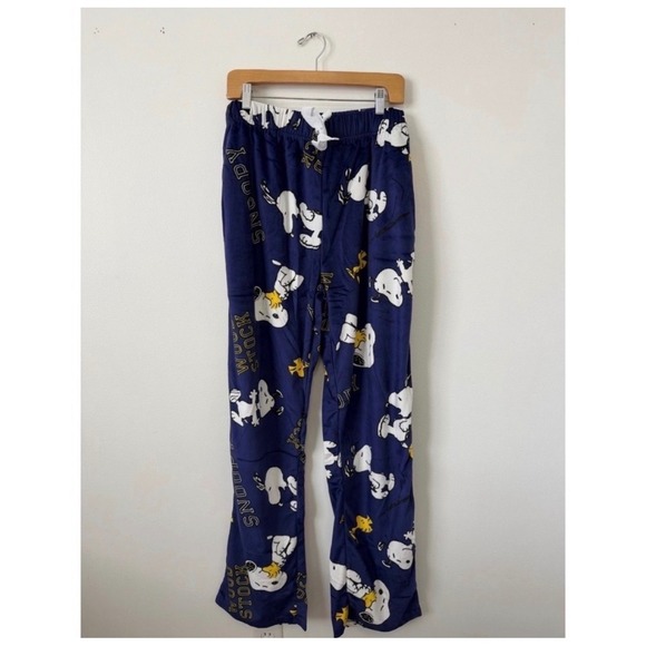 Peanuts Other - Peanuts Snoopy & Woodstock Fleece Pajamas – Blue – Adult Large – NWT